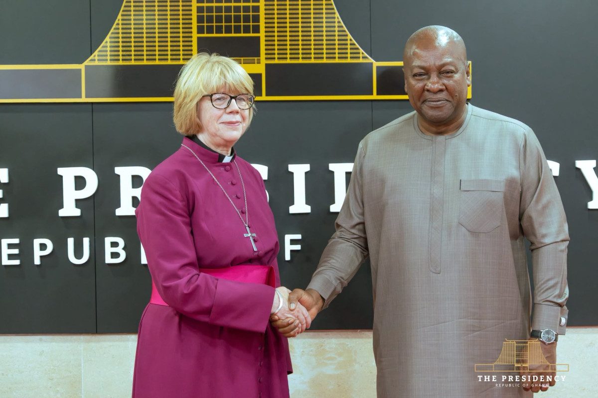 Ghana’s President Mahama Receives First Female Archbishop of Canterbury at Presidency
