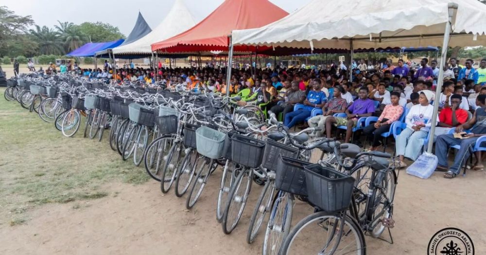 Ablakwa Donates Bicycles to 100 North Tongu Day Students