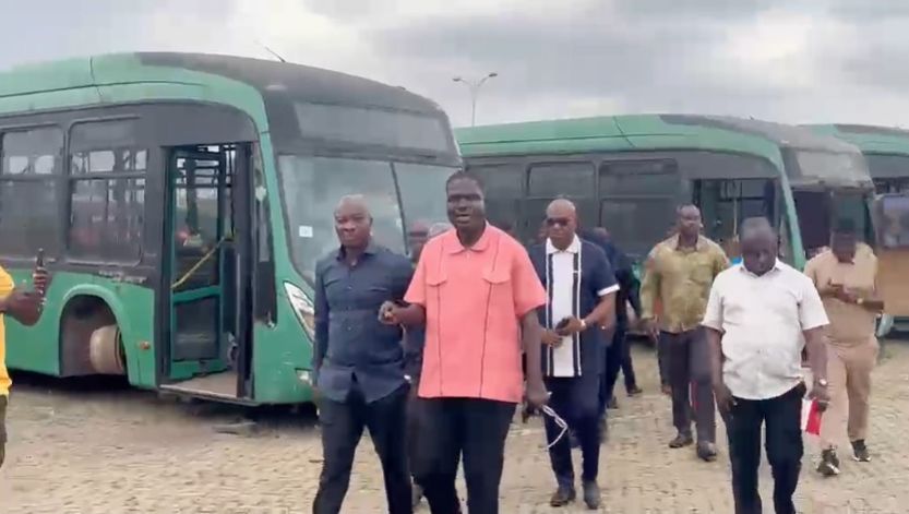 Minister Inspects Aayalolo Buses at Madina, Achimota and Kinbu
