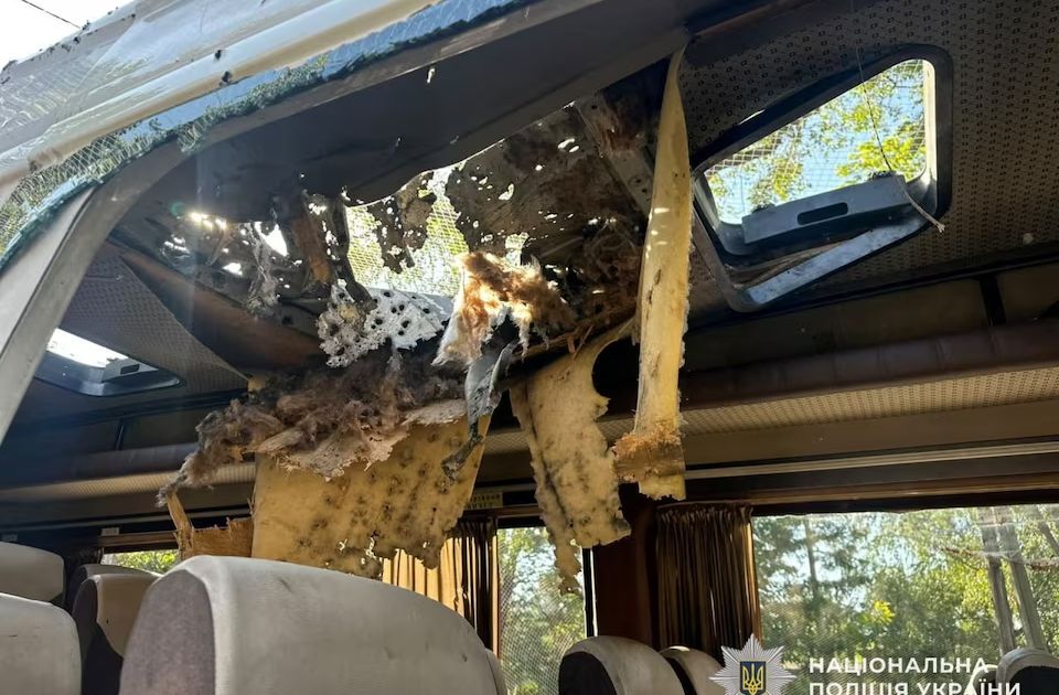 Ukrainian Bus and Train Struck by Russian Drones, Five Killed