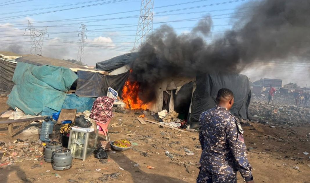 Ashaiman Police Demolish Suspected Criminal Hideouts at Fitter‑Line