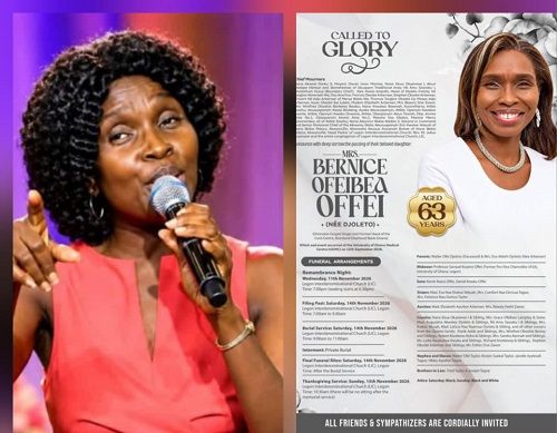 Bernice Offei Buried Saturday at Legon Interdenominational Church