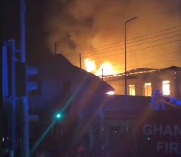 Fire Ravages Shops and Houses Near Koforidua Central Police Station