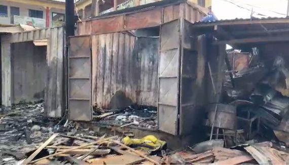 Kasoa Fire: 15 Container Shops Destroyed, Firefighters Pelted With Stones