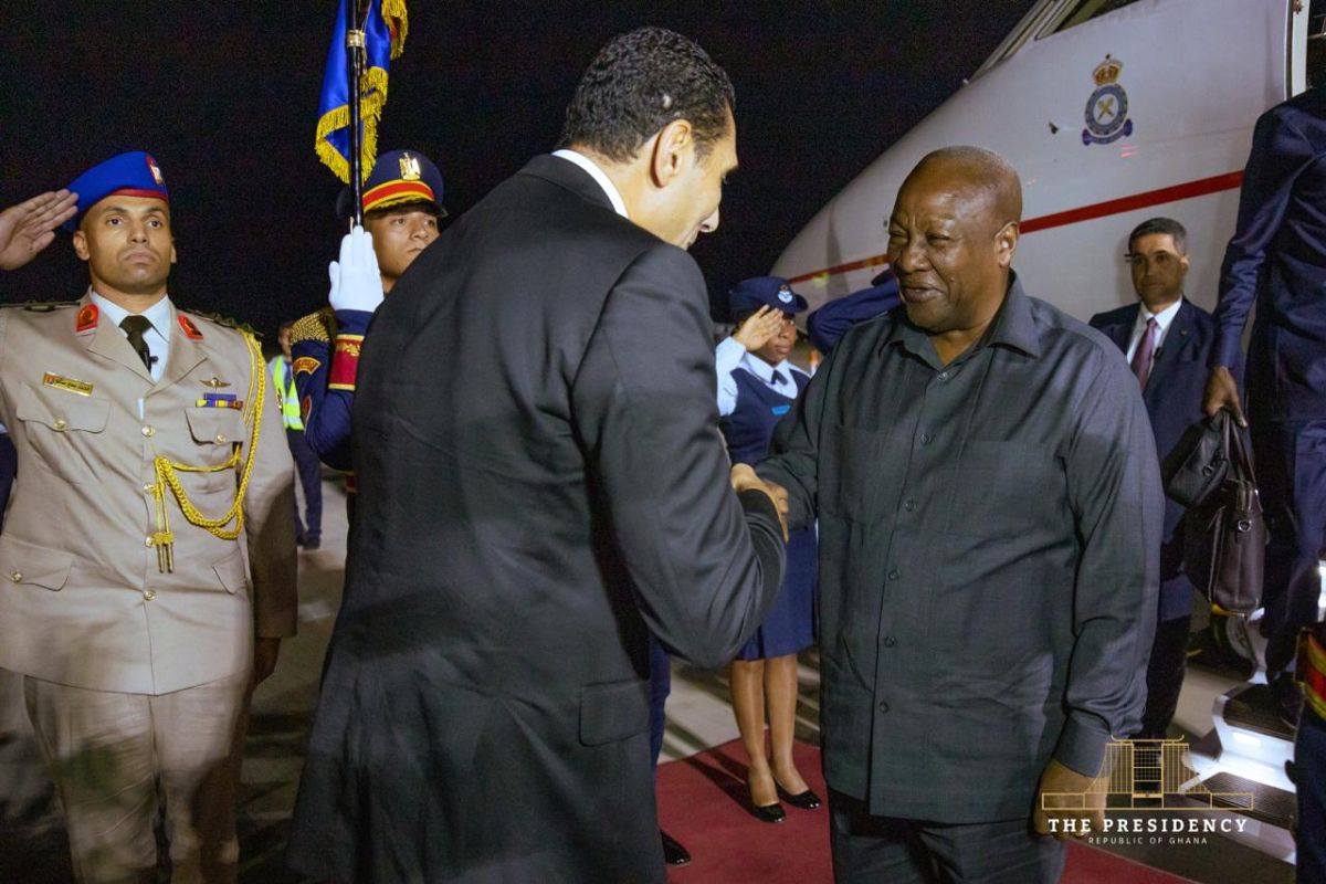 Mahama Arrives in Alamein for AU Mid‑Year Summit