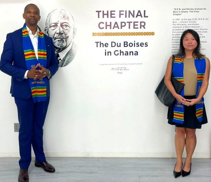 Walter Mosley Visits W.E.B. Du Bois Centre in Accra